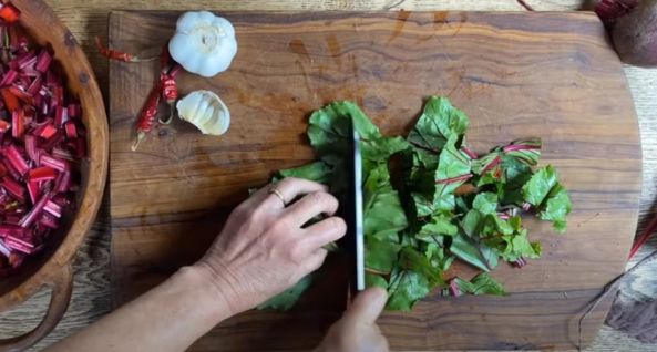 Step 1: Preparing the beet greens