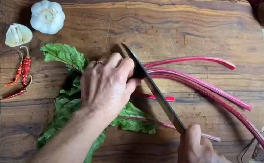 Step 1: Preparing the beet greens