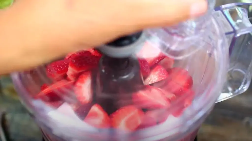 Blend the strawberries