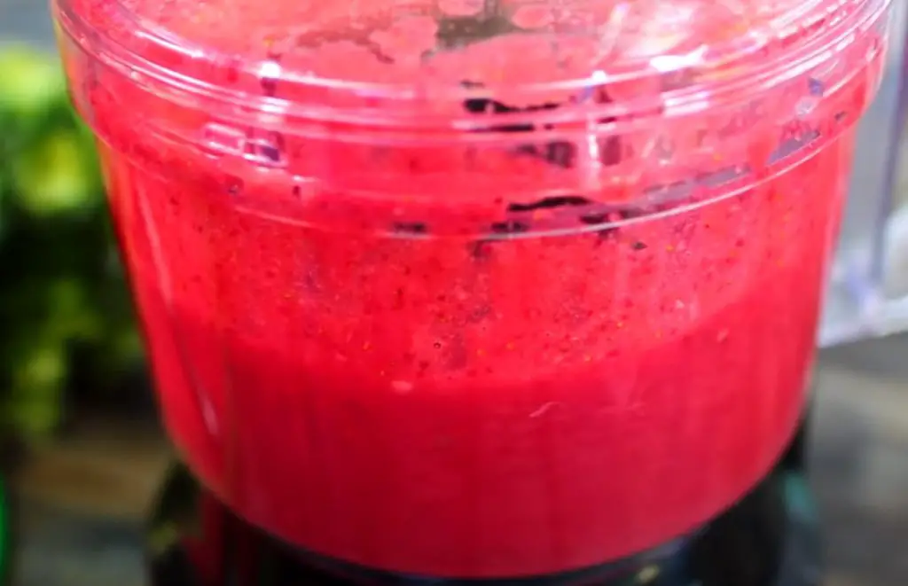 Blend the strawberries