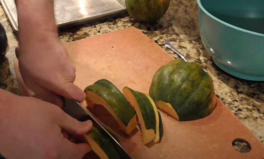 Step 4: Slice the squash.